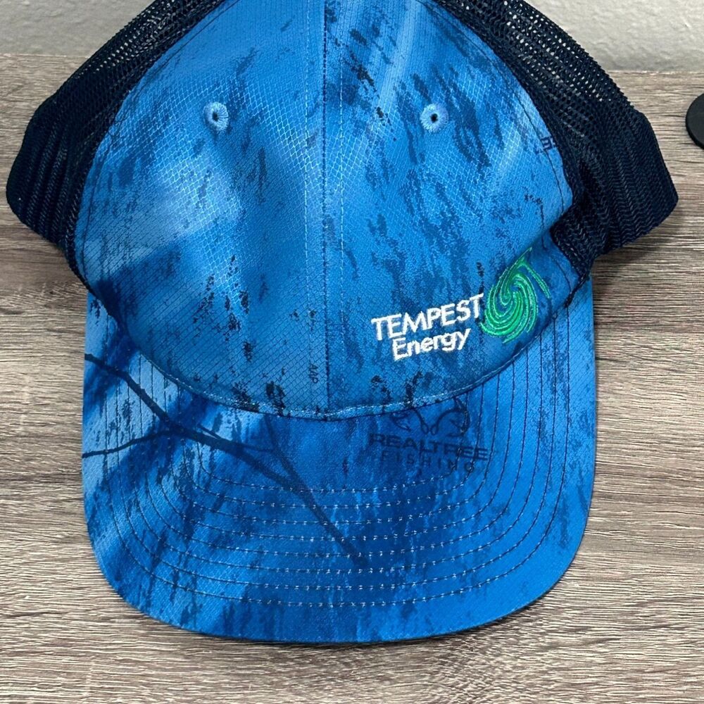 Richardson 112P Tempest Energy Hat Mens Adjustable Blue Realtree Camo Trucker